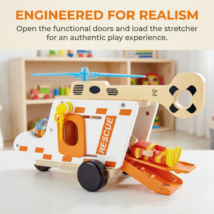 Hape Rapid Response Toy Ambulance