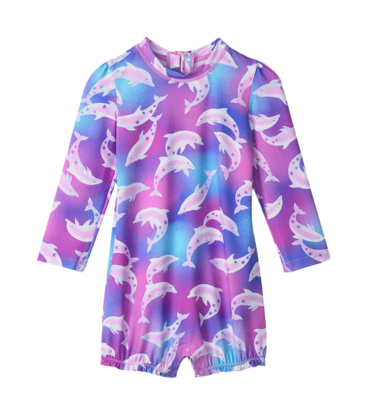 Hatley Baby One-Piece Rashguard (Airbrush Dolphins)