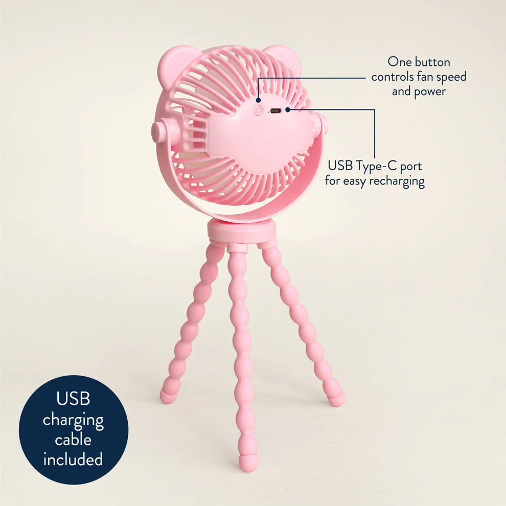 Itzy Ritzy Breeze 3-Speed Stroller Fan (Pink)