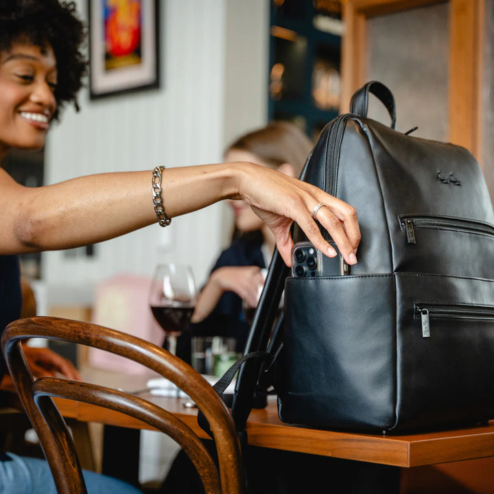 Itzy Ritzy Eras Backpack Midi Diaper Bag (Black)