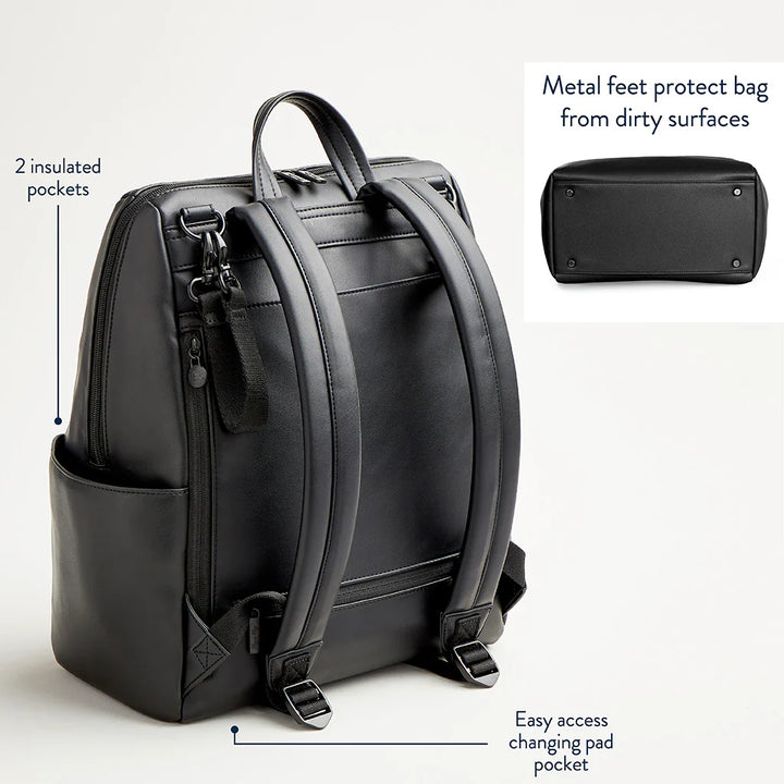 Itzy Ritzy Eras Backpack Midi Diaper Bag (Black)