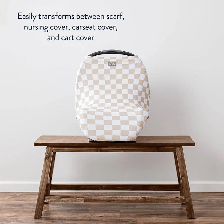Itzy Ritzy Mom Boss 4-in-1 Multi-Use Cover (Taupe Checkerboard)