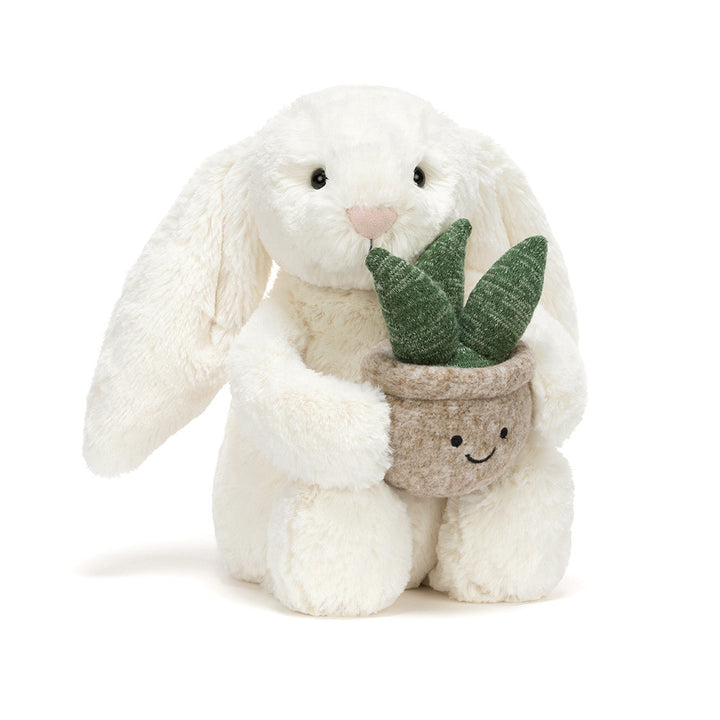 Jellycat Bashful Cream Bunny with Plant