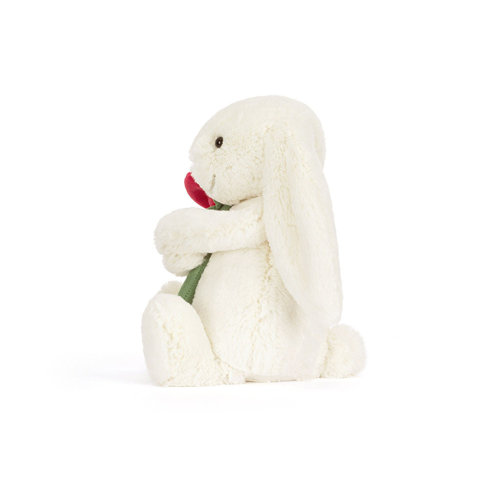 Jellycat Bashful Cream Bunny with Rose - babyandme.ca – babyandme