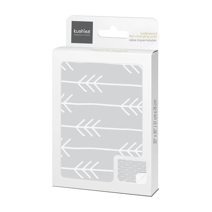 Kushies Waterproof Flat Change Pad Flannel (Grey One Direction)