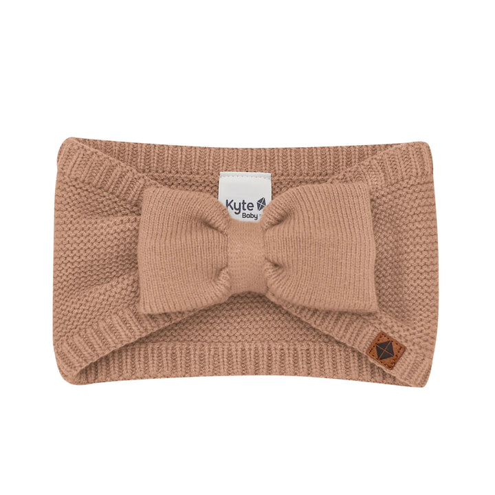 Kyte Baby Chunky Knit Bow Headband (Latte)