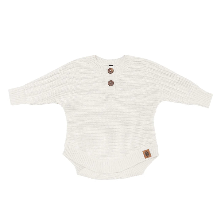 Kyte Baby Chunky Knit Romper (Almond)