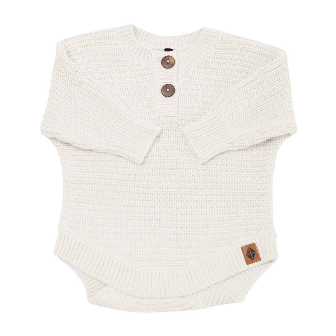 Kyte Baby Chunky Knit Romper (Almond)