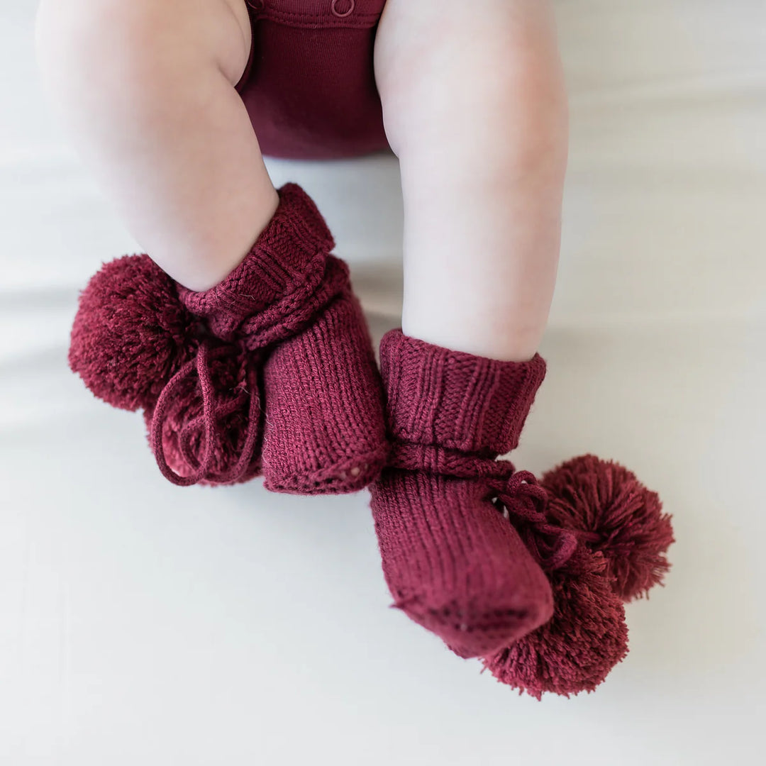 Kyte Baby Knit Booties (Burgundy)