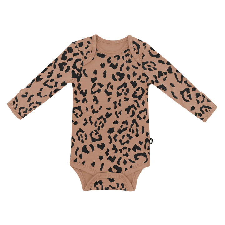 Kyte Baby Long Sleeve Bodysuit (Latte Leopard)