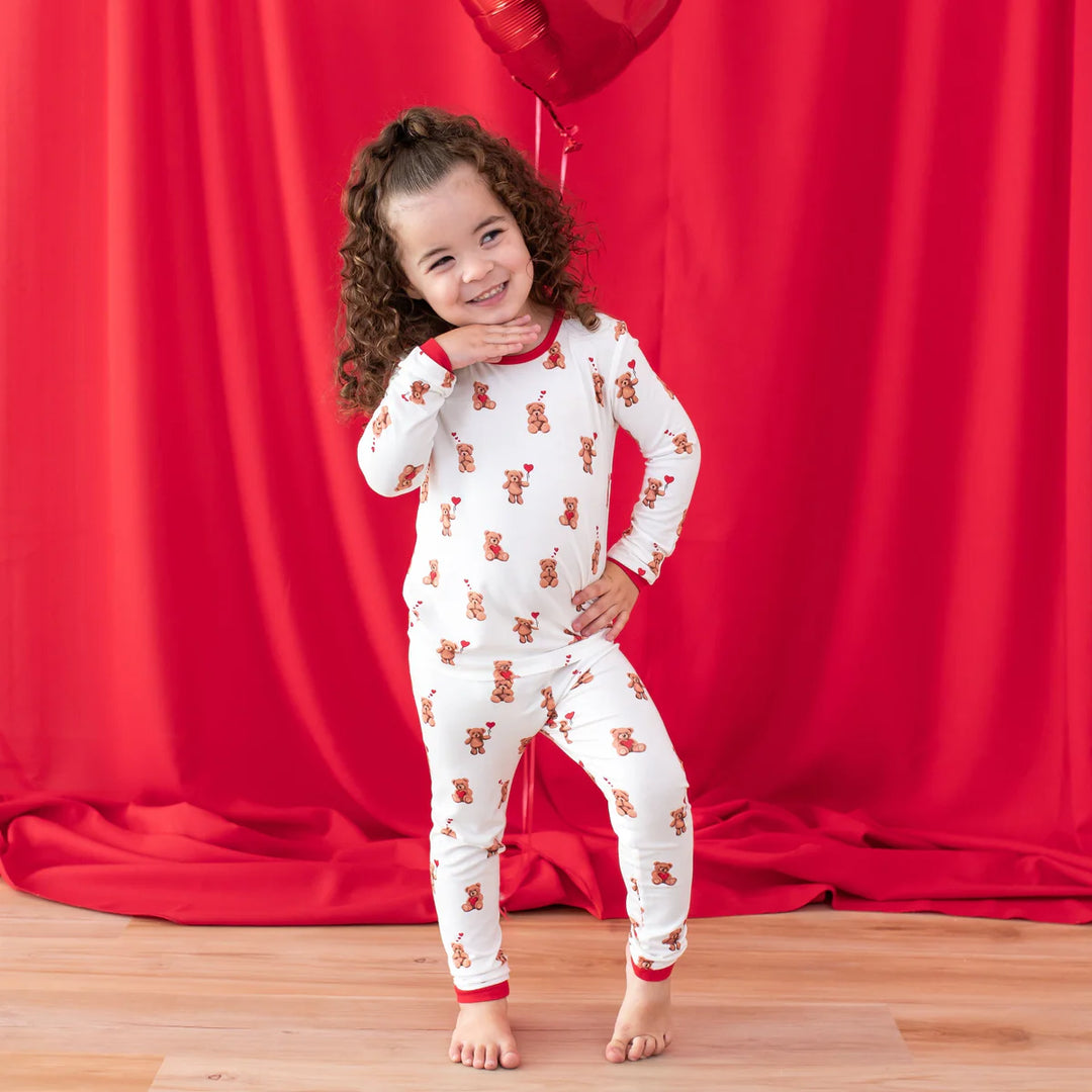 Kyte Baby Long Sleeve Pajamas (Bear Hearts)