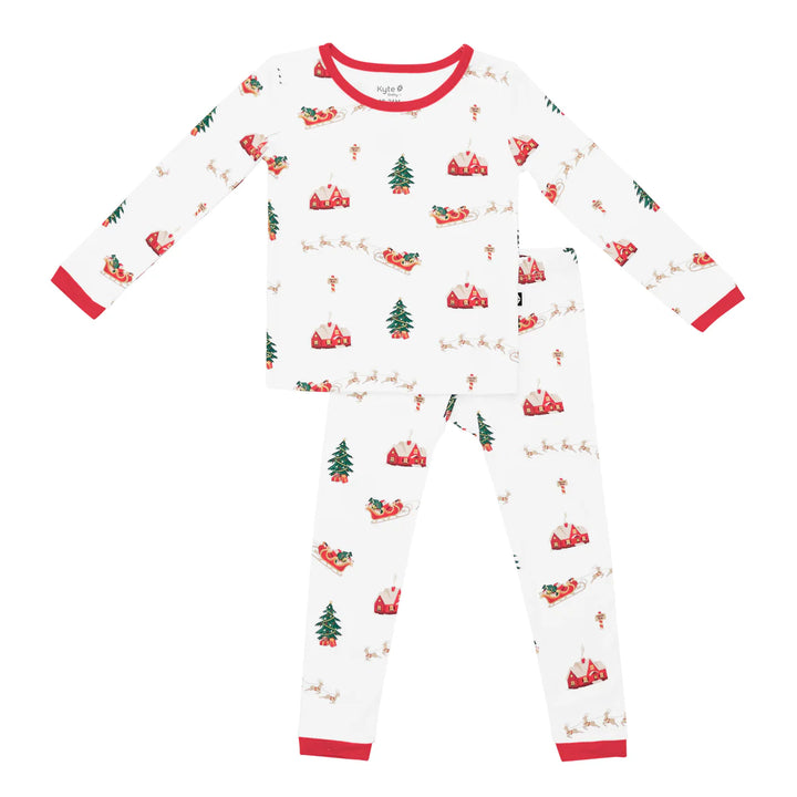 Kyte Baby Long Sleeve Pajamas (Santa Sleigh)