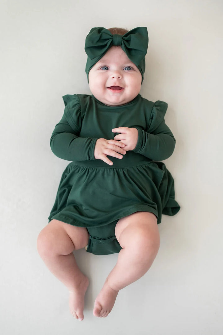 Kyte Baby Long Sleeve Twirl Bodysuit Dress (Cypress)