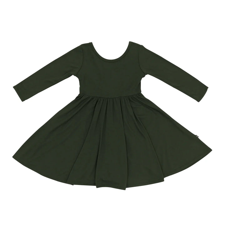 Kyte Baby Long Sleeve Twirl Dress (Fir)