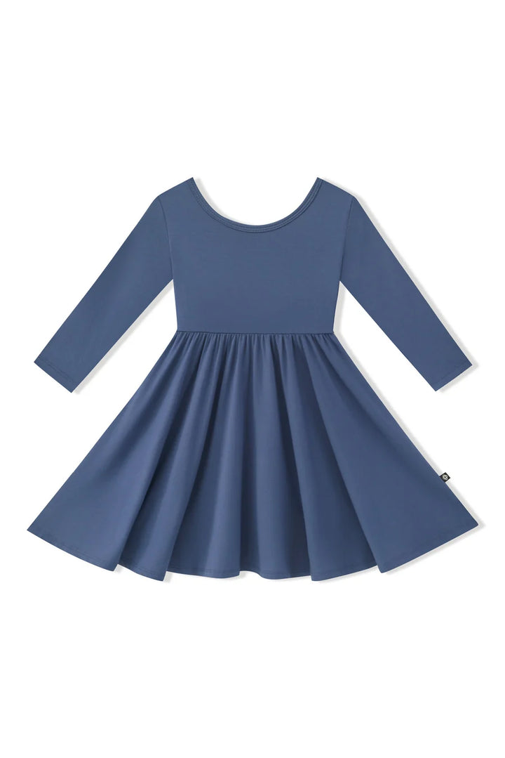 Kyte Baby Long Sleeve Twirl Dress (Oxford)