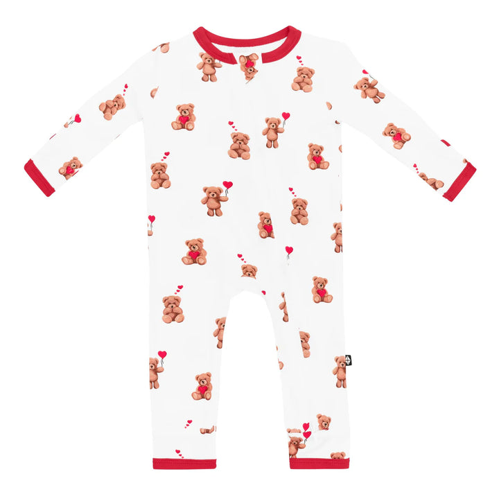 Kyte Baby Long Sleeve Zippered Romper (Bear Hearts)