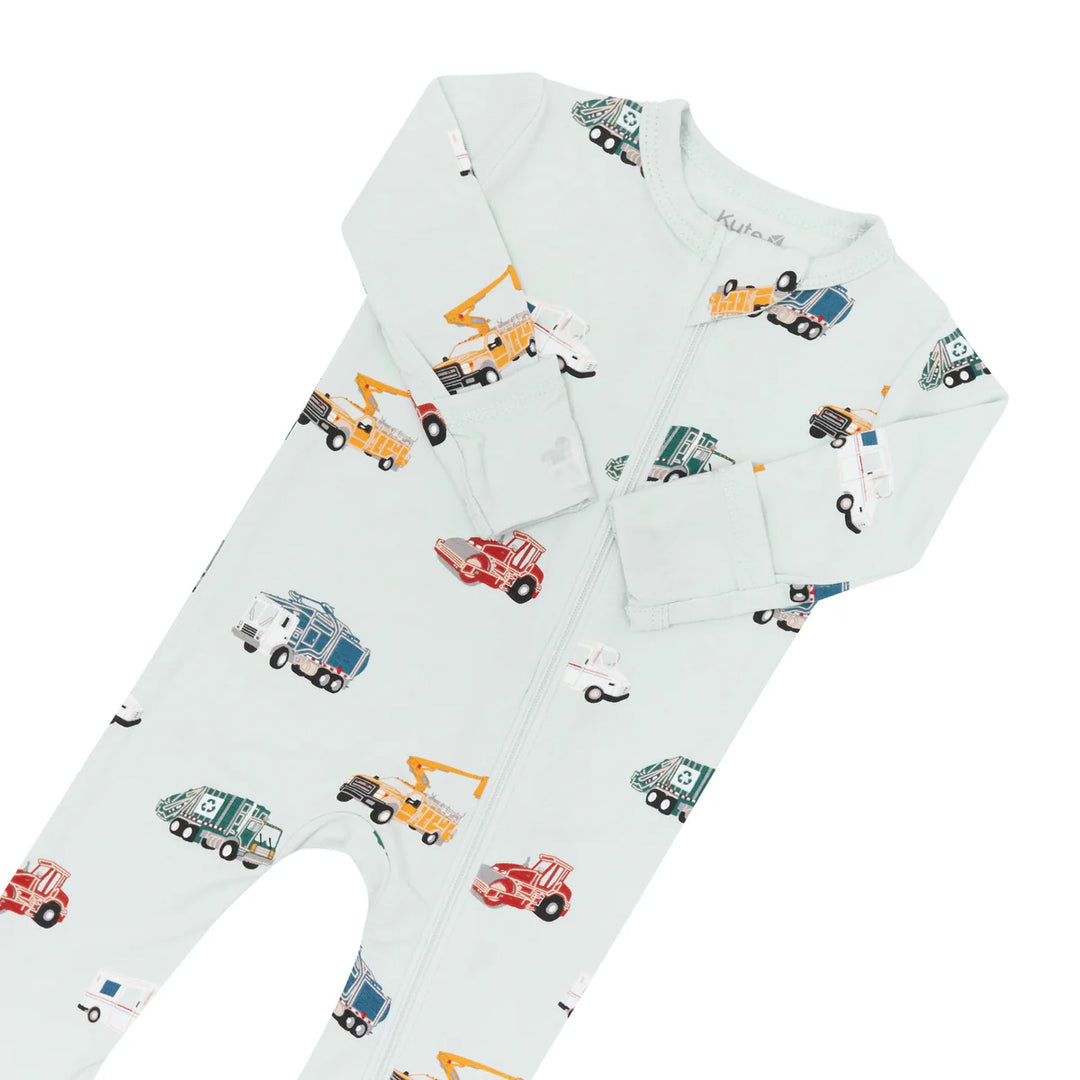 Kyte Baby Long Sleeve Zippered Romper (City Vehicles)