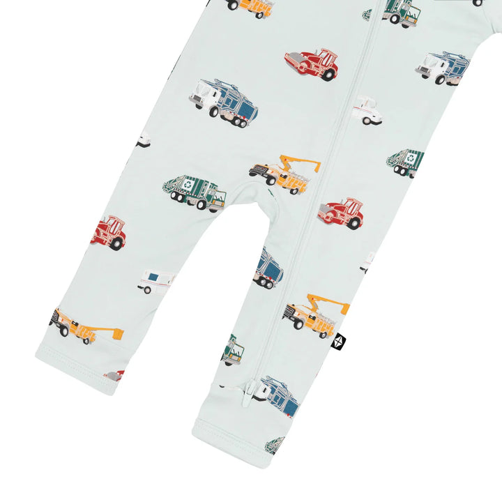 Kyte Baby Long Sleeve Zippered Romper (City Vehicles)