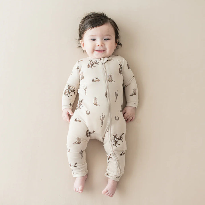 Kyte Baby Long Sleeve Zippered Romper (Classic Cowboy)
