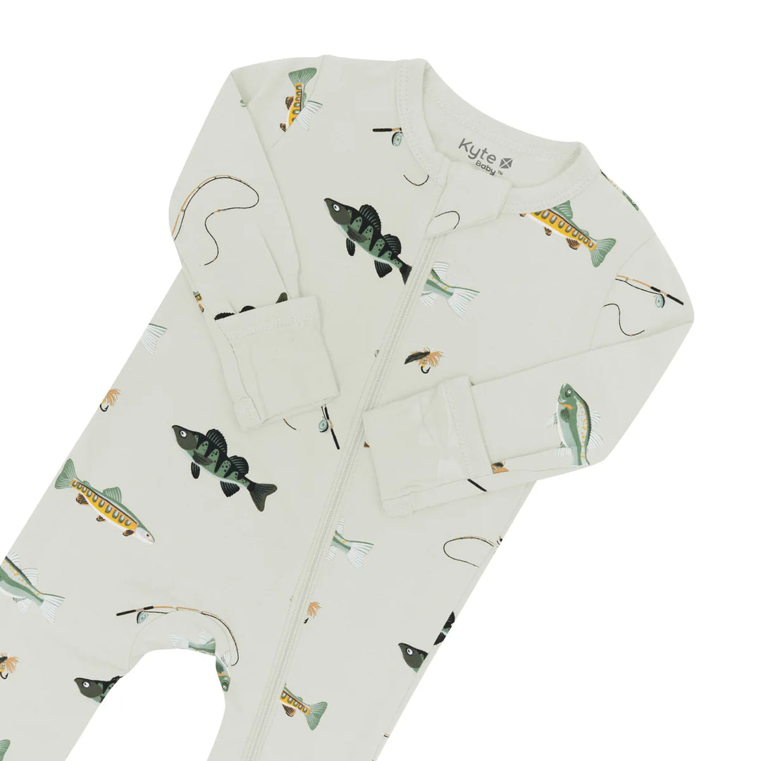 Kyte Baby Long Sleeve Zippered Romper (Fishing)