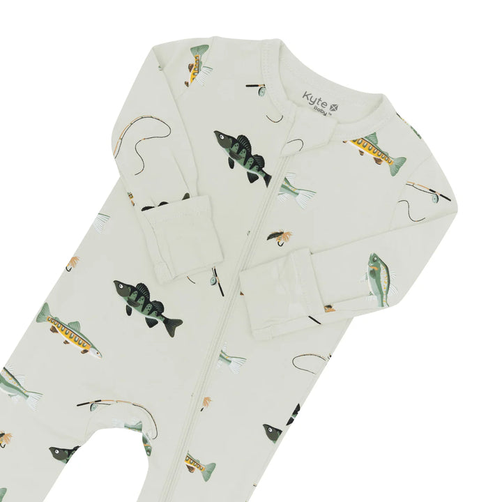 Kyte Baby Long Sleeve Zippered Romper (Fishing)