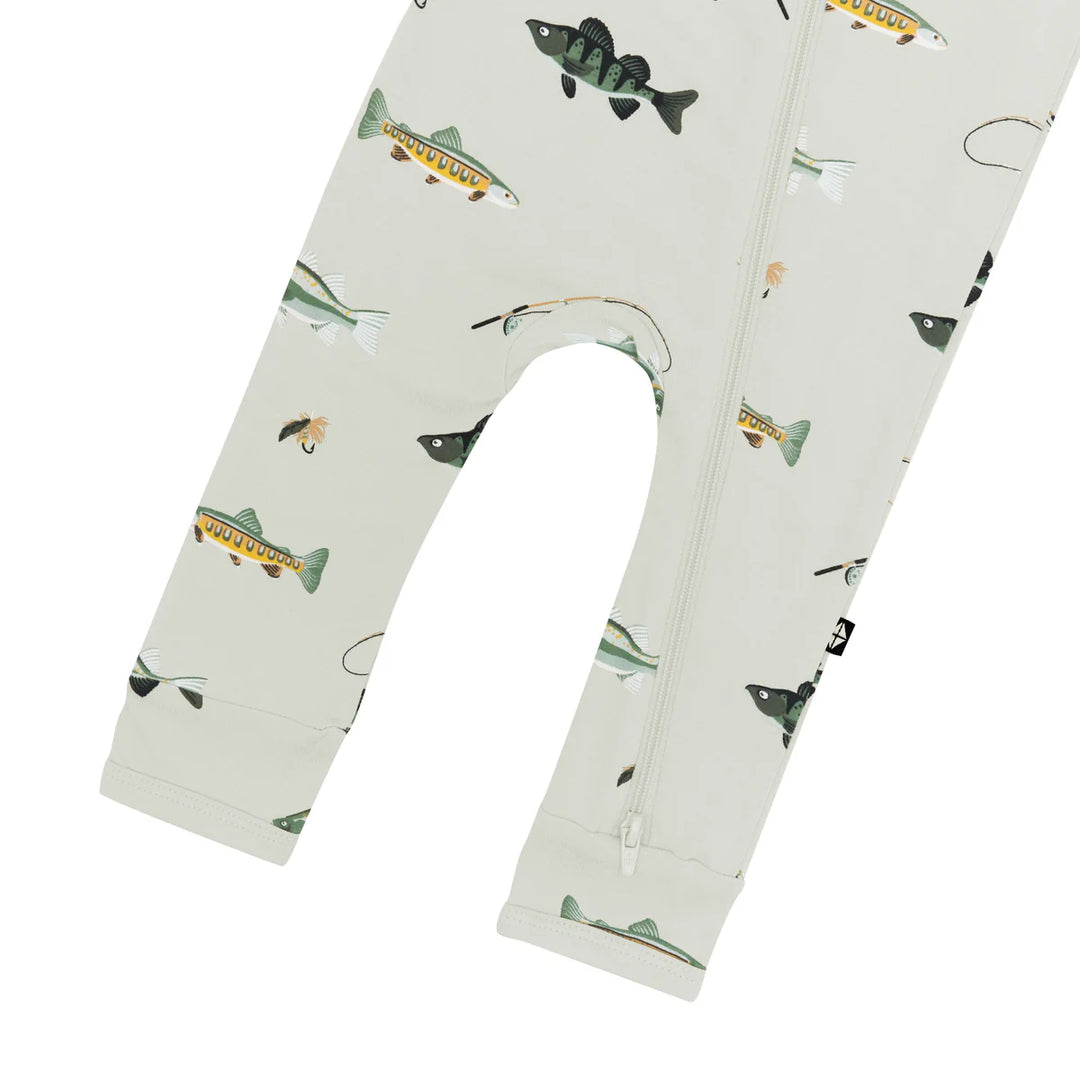 Kyte Baby Long Sleeve Zippered Romper (Fishing)