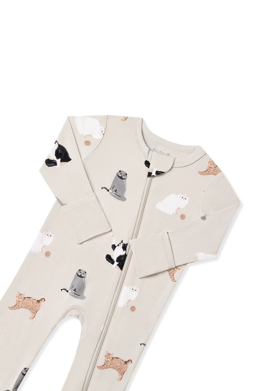 Kyte Baby Long Sleeve Zippered Romper (Fluffy Cat)
