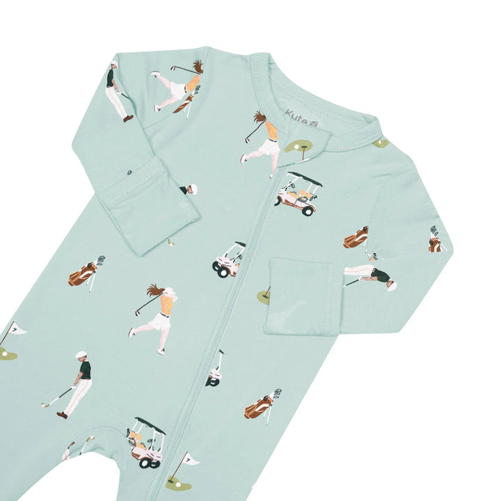 Kyte Baby Long Sleeve Zippered Romper (Golf)