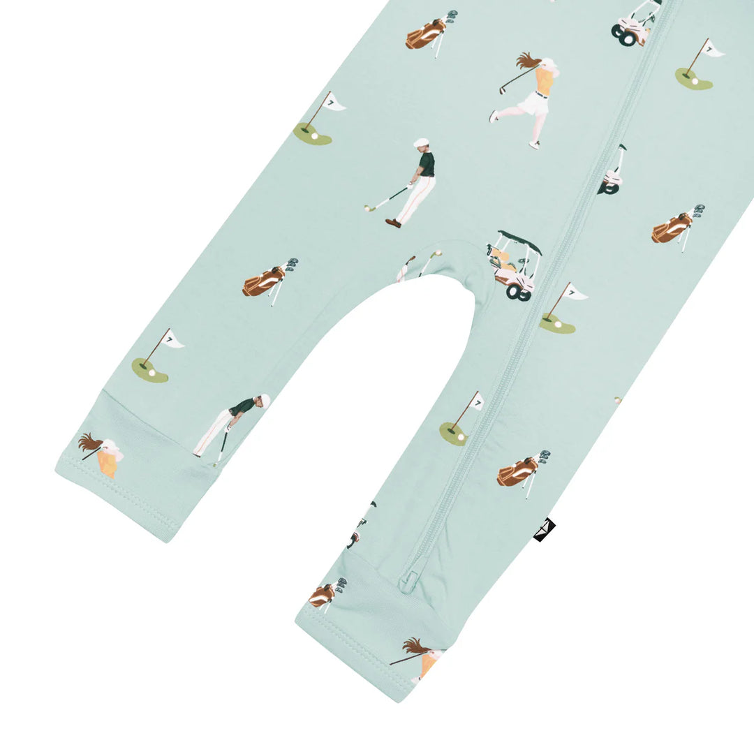 Kyte Baby Long Sleeve Zippered Romper (Golf)