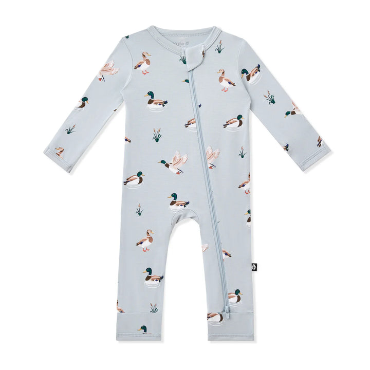 Kyte Baby Long Sleeve Zippered Romper (Mallard Duck)