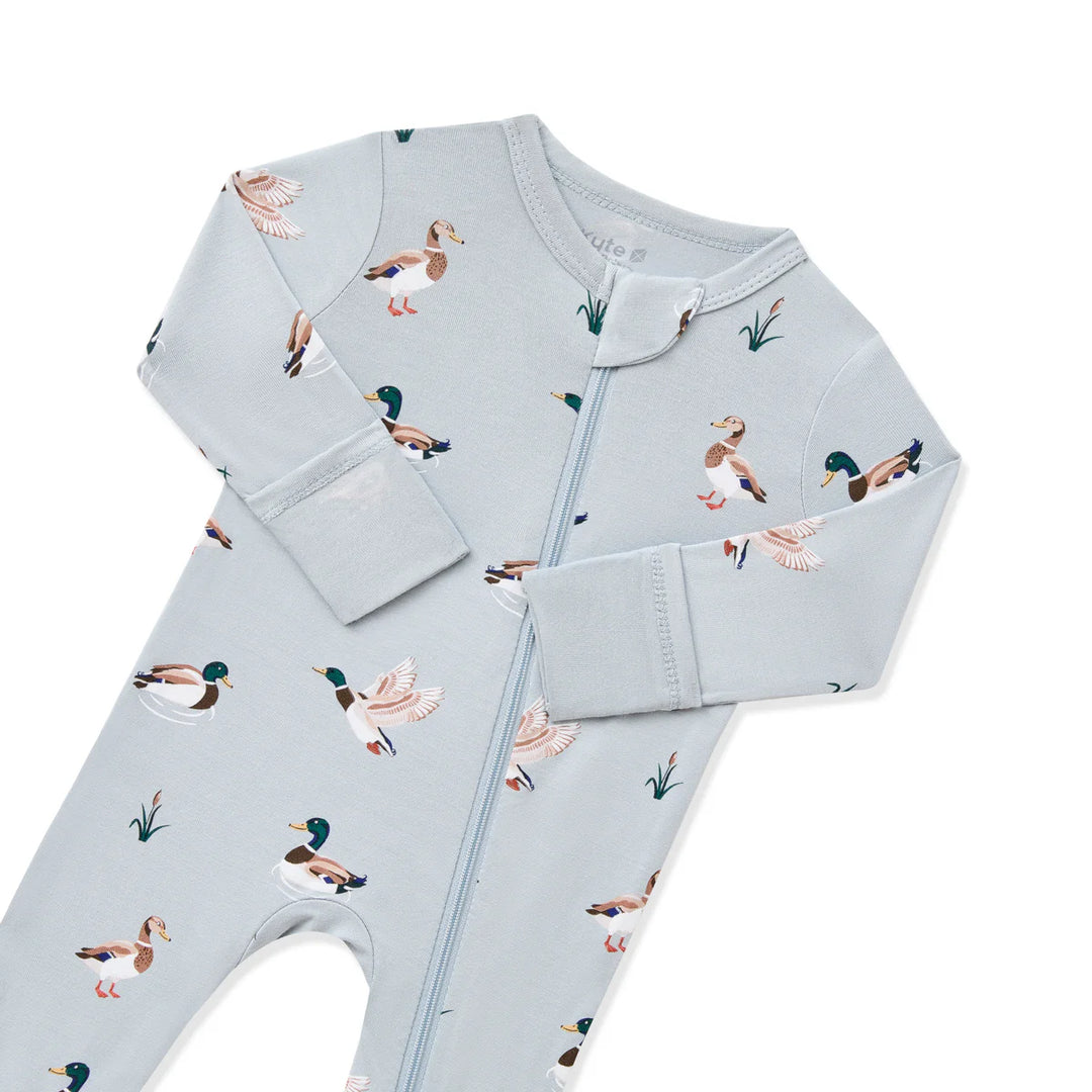 Kyte Baby Long Sleeve Zippered Romper (Mallard Duck)