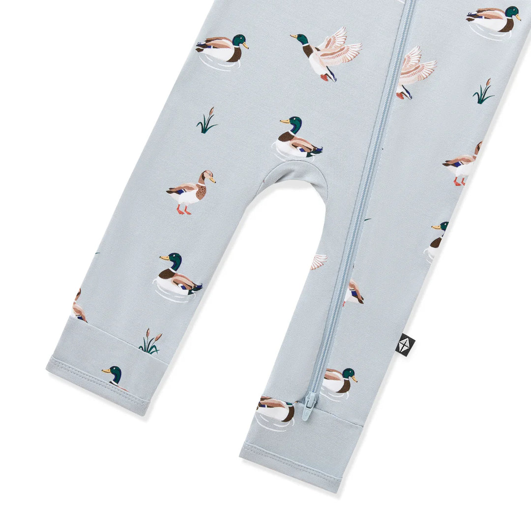 Kyte Baby Long Sleeve Zippered Romper (Mallard Duck)