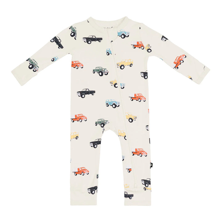 Kyte Baby Long Sleeve Zippered Romper (Vintage Truck)