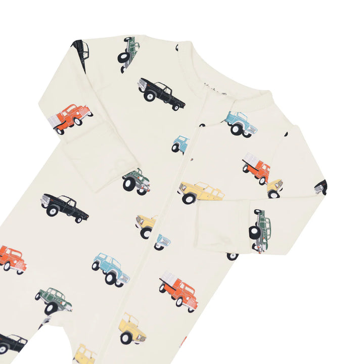 Kyte Baby Long Sleeve Zippered Romper (Vintage Truck)
