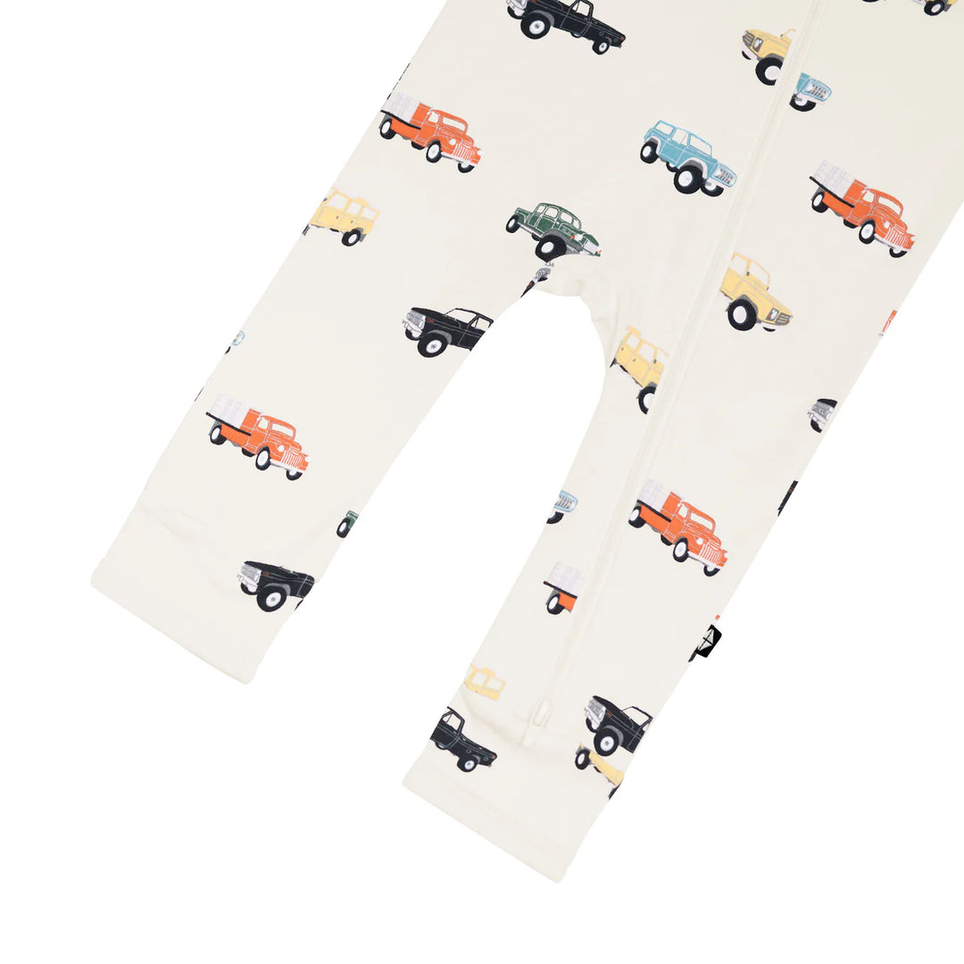 Kyte Baby Long Sleeve Zippered Romper (Vintage Truck)