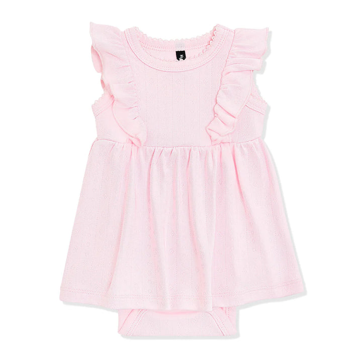 Kyte Baby Pointelle Bodysuit Dress (Sakura)
