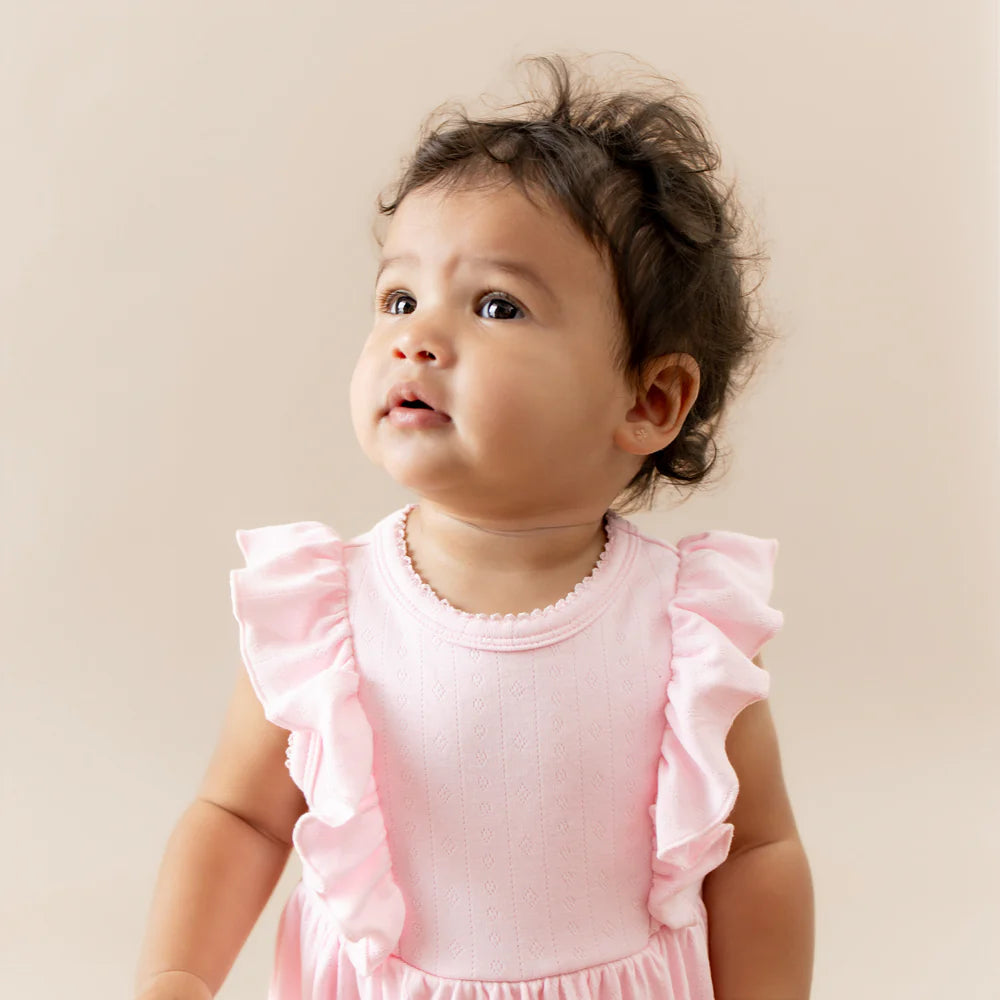 Kyte Baby Pointelle Bodysuit Dress (Sakura)