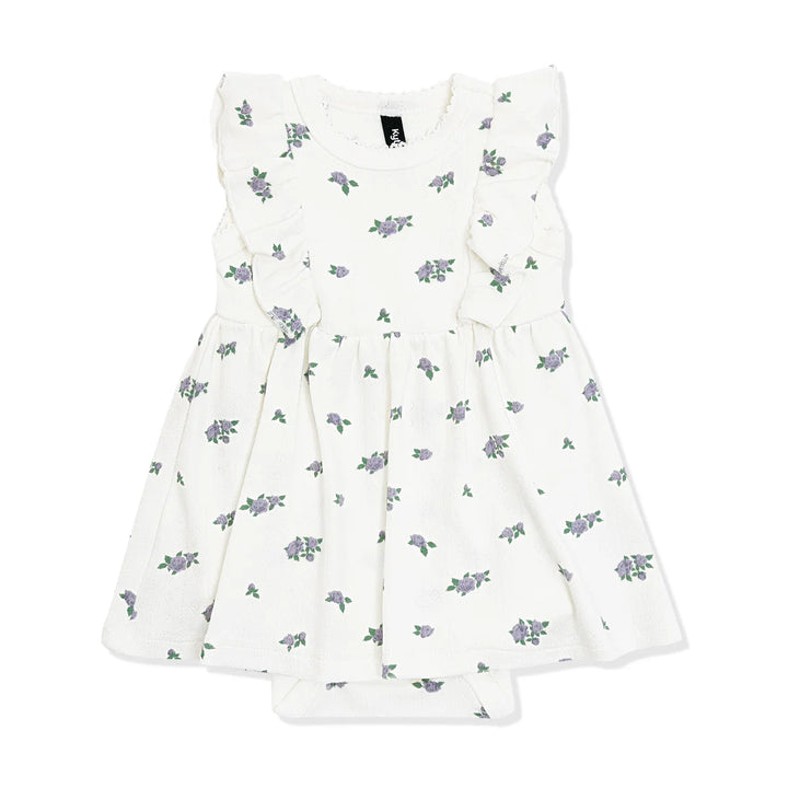 Kyte Baby Pointelle Bodysuit Dress (Spray Rose)