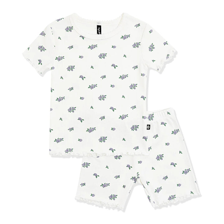 Kyte Baby Pointelle Short Sleeve Set (Spray Rose)