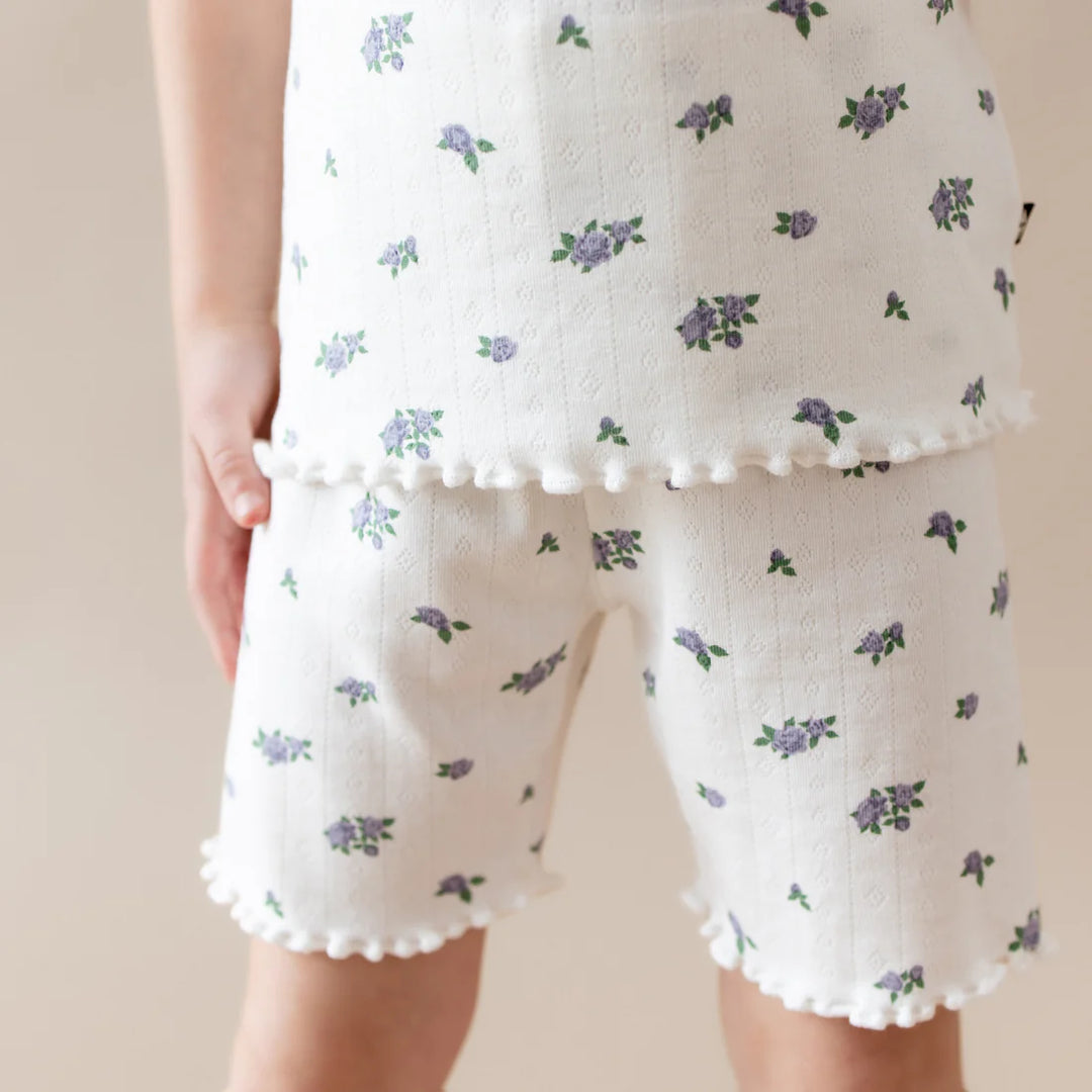 Kyte Baby Pointelle Short Sleeve Set (Spray Rose)