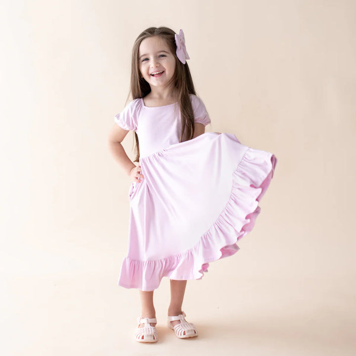 Kyte Baby Puff Sleeve Twirl Dress (Thistle)