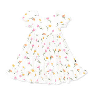 Kyte Baby Puff Sleeve Twirl Dress (Tulip)