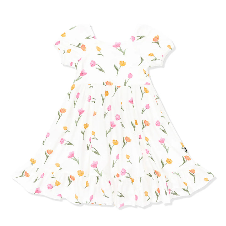 Kyte Baby Puff Sleeve Twirl Dress (Tulip)