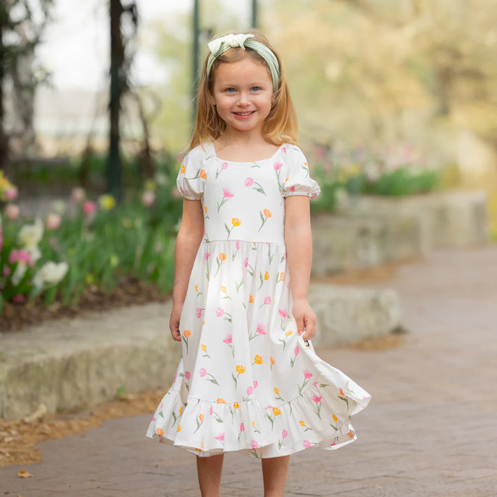 Kyte Baby Puff Sleeve Twirl Dress (Tulip)