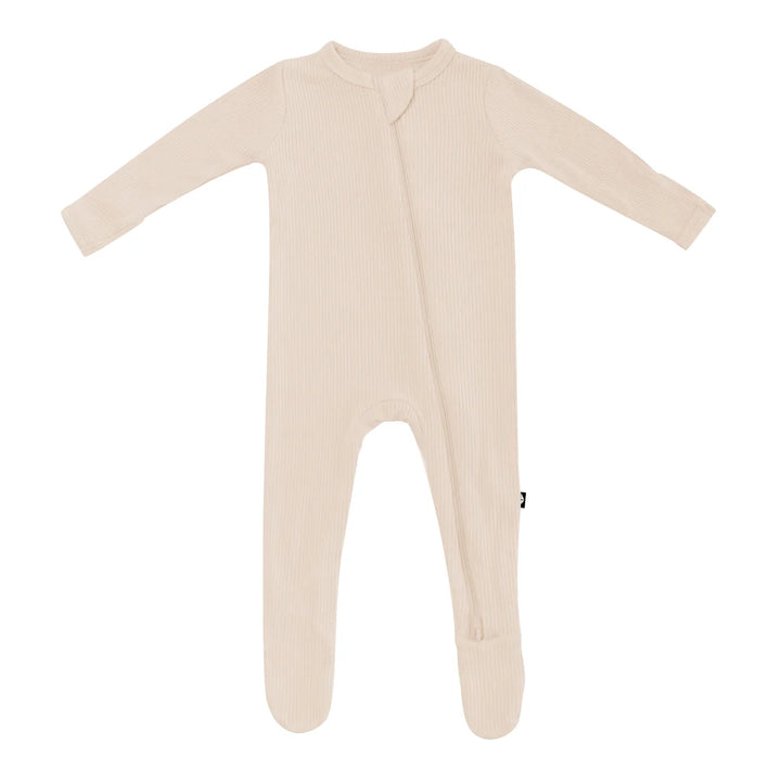 Kyte Baby Ribbed Zippered Footie (Bisque)