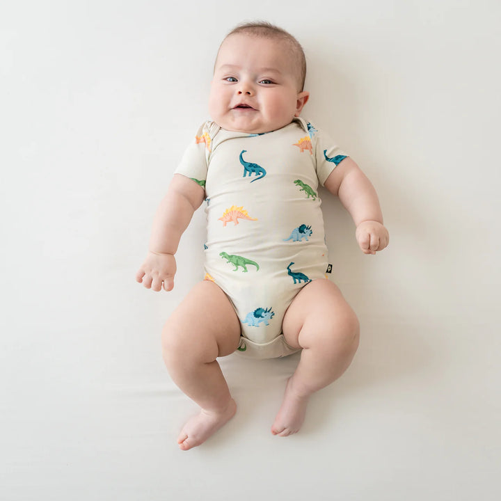 Kyte Baby Short Sleeve Bodysuit (Ecru Roar)