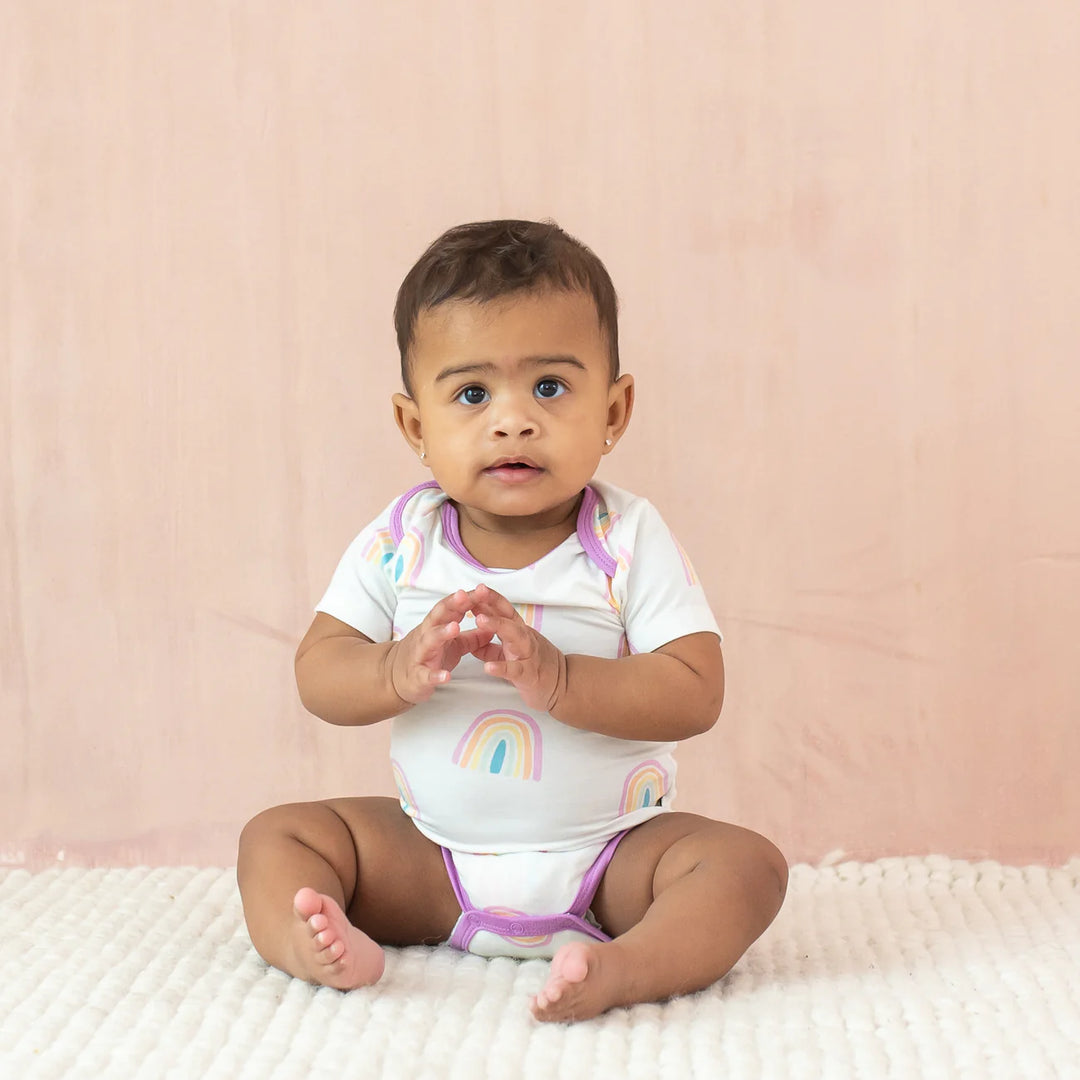 Kyte Baby Short Sleeve Bodysuit (Poi Rainbow)