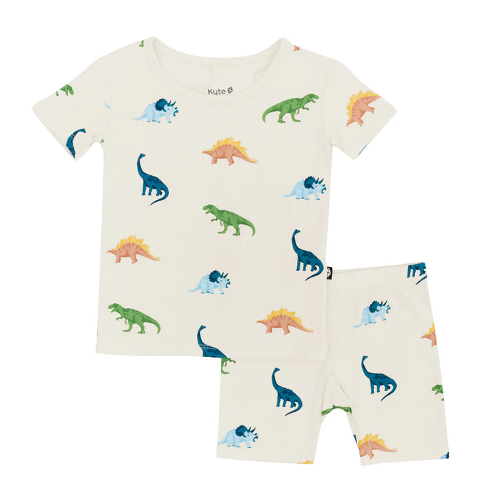 Kyte Baby Short Sleeve Pajamas (Ecru Roar)