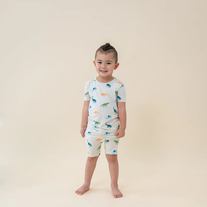 Kyte Baby Short Sleeve Pajamas (Ecru Roar)