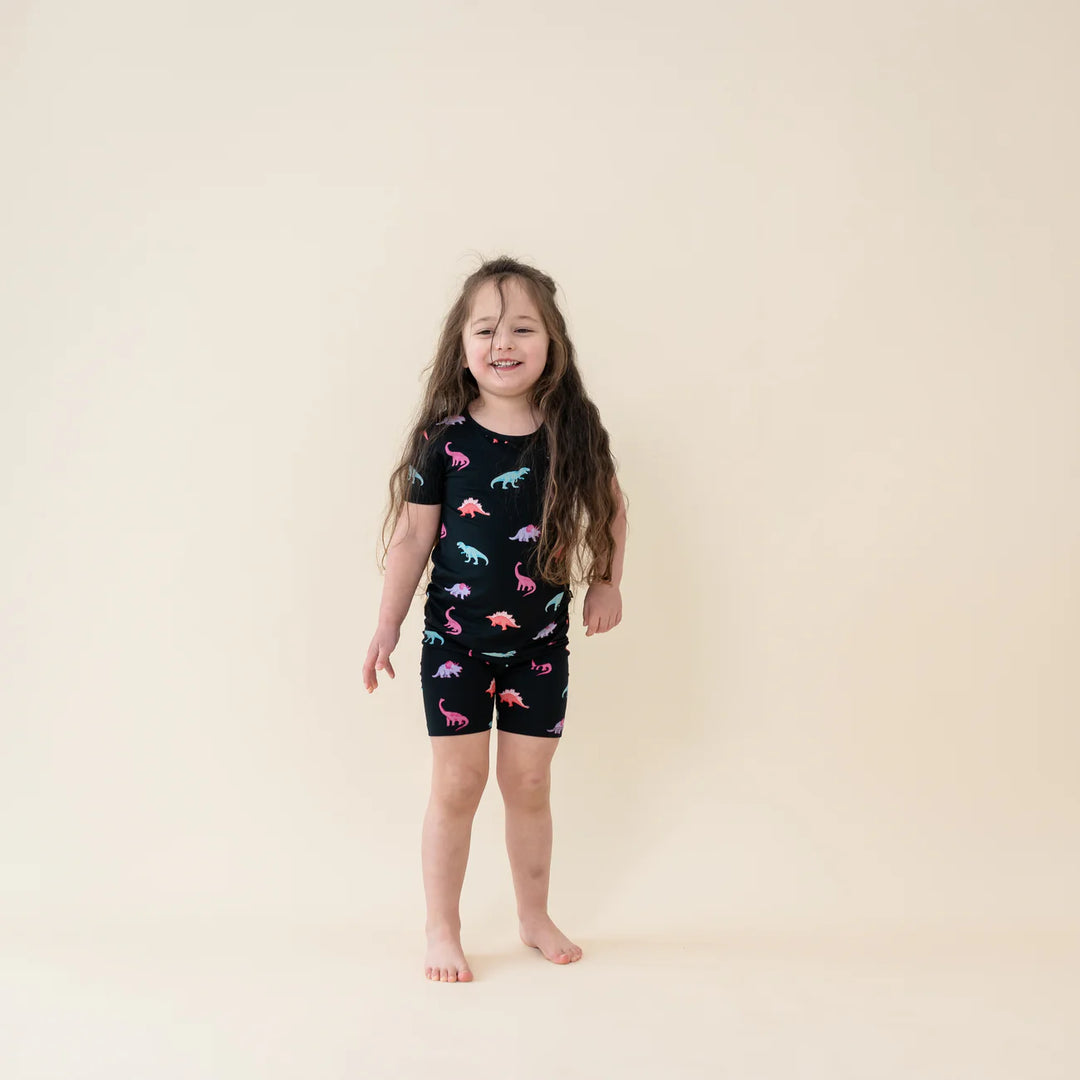 Kyte Baby Short Sleeve Pajamas (Midnight Roar)
